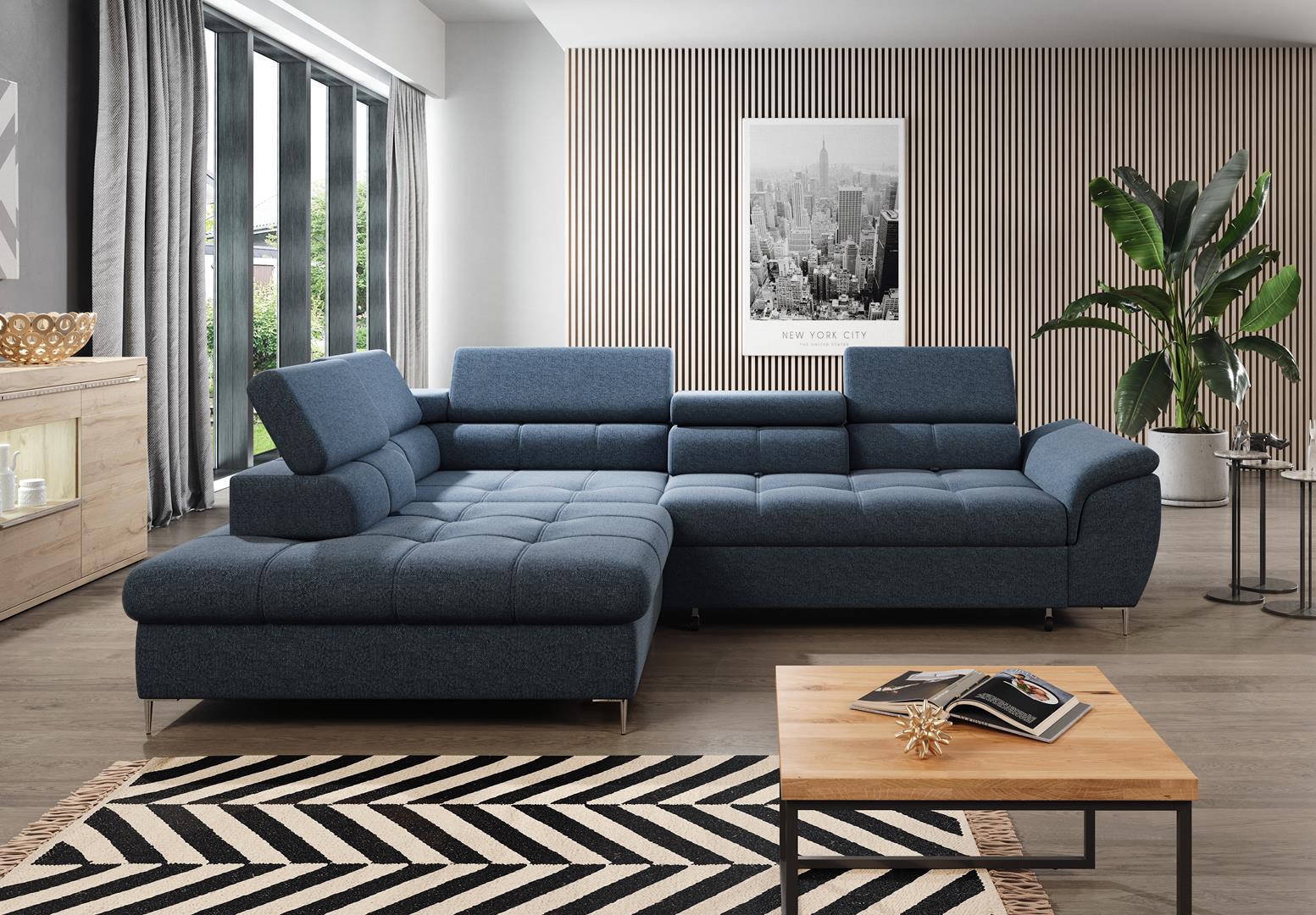 Sofa bed design corner sofa L-shaped with bed function fabric sofas textile sleep