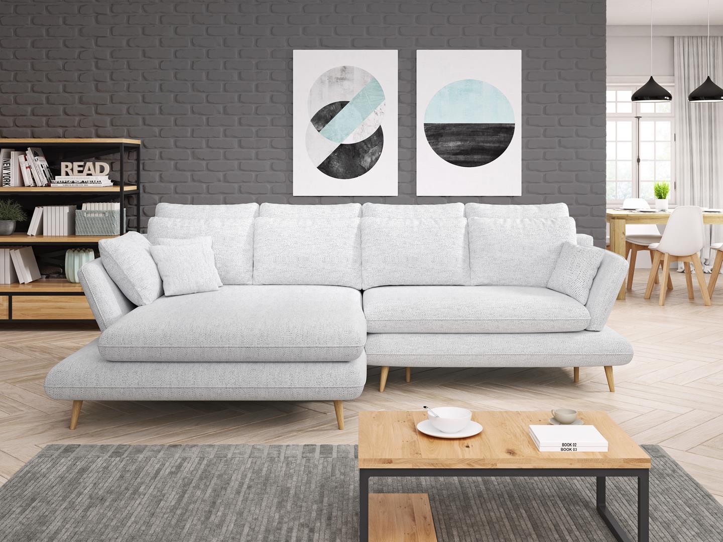 Corner sofa L shape couch upholstered corner sofa living area textile sofas fabric new