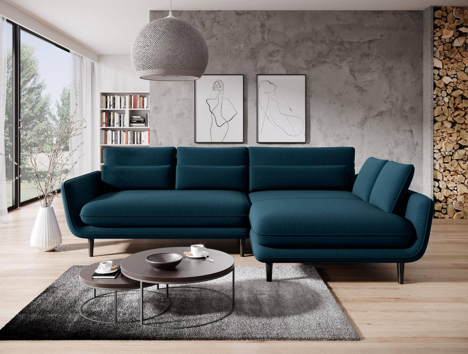 Corner sofa couch upholstery living area textile corner sofas set L shape new