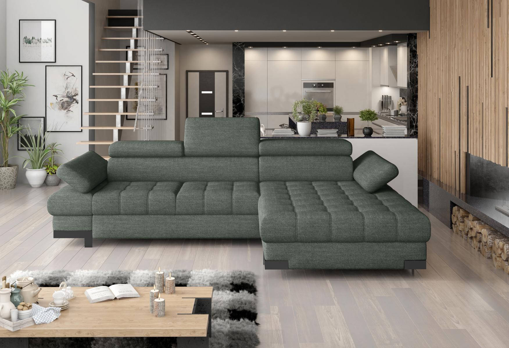 Corner sofa couch upholstered living landscape textile corner sofas green L-shaped couches