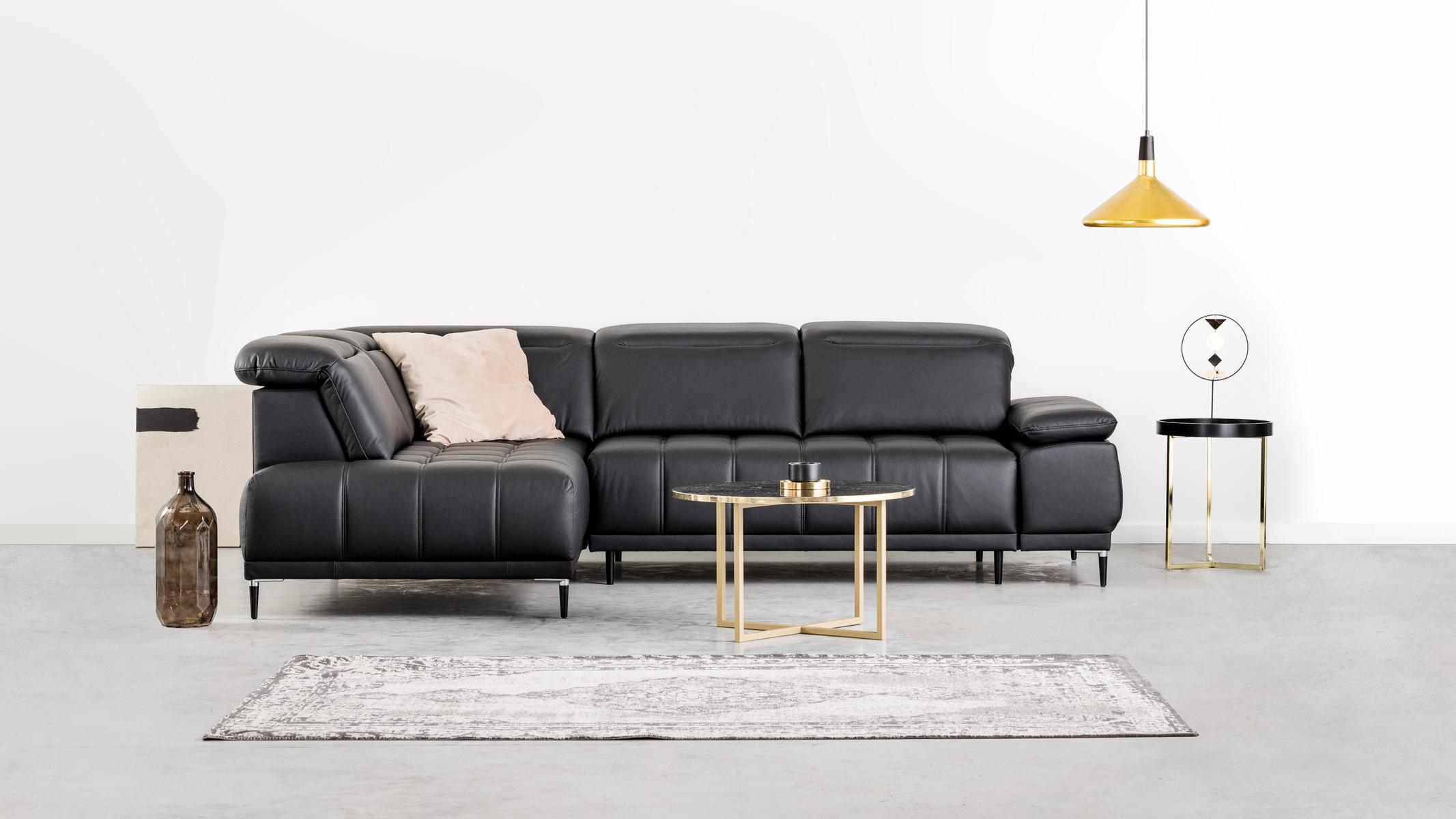 Design Cushion Modern Leather Bed Function Gray Fabric Corner Sofa L-Shape Couch