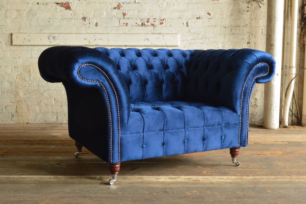 Chesterfield Design Upholstered Armchair Television Couch 1-Seater Set Textile 372