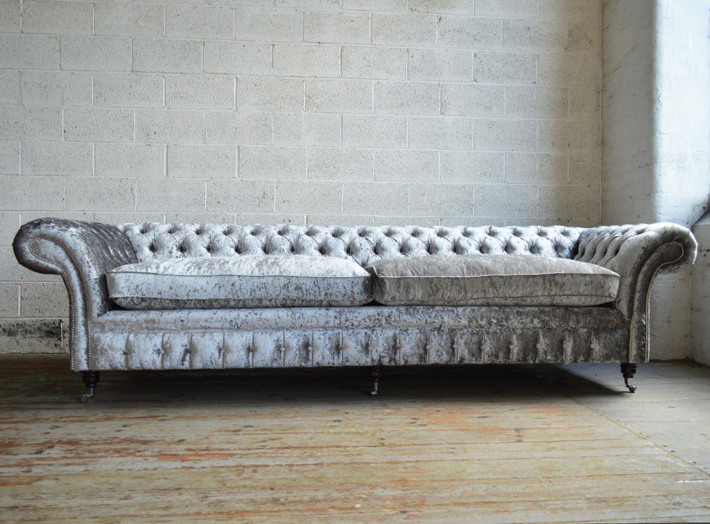 Chesterfield design luxury sofa upholstery couch set leather 5-seater 10005197