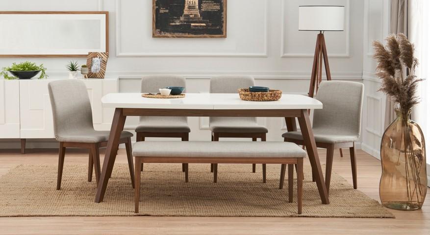 Dining set complete dining table + 4 chairs wooden furniture dining room bench furniture