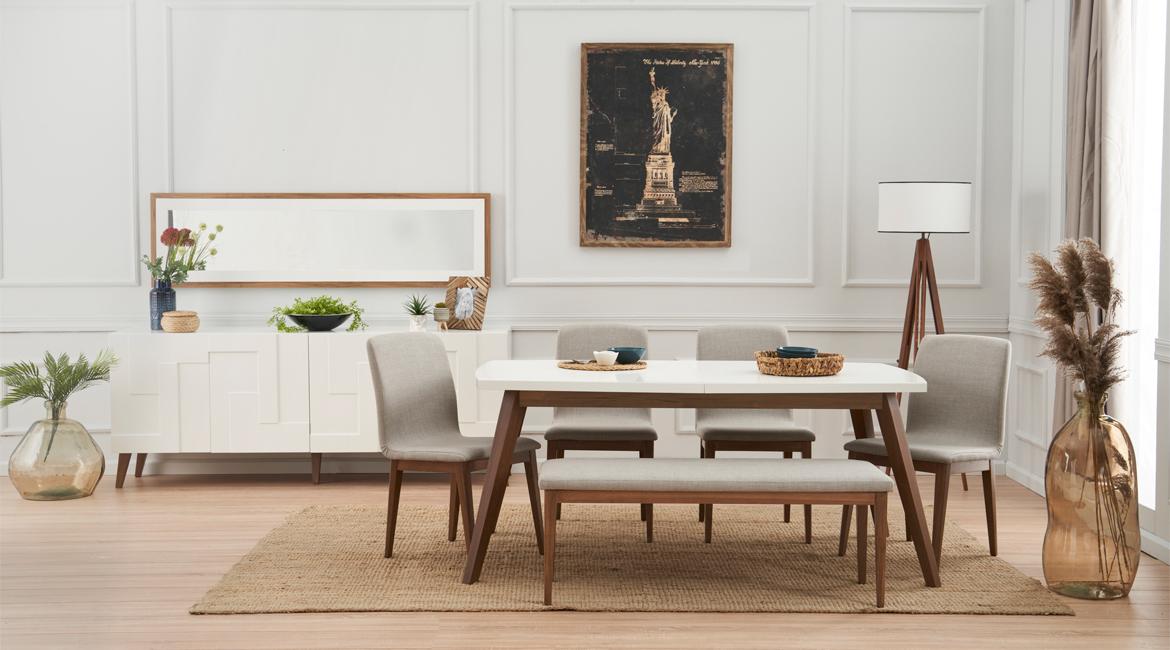 Dining Room Complete Dining Table Set 4x Chairs Wooden Furniture Sideboard Bench Dining Ensemble