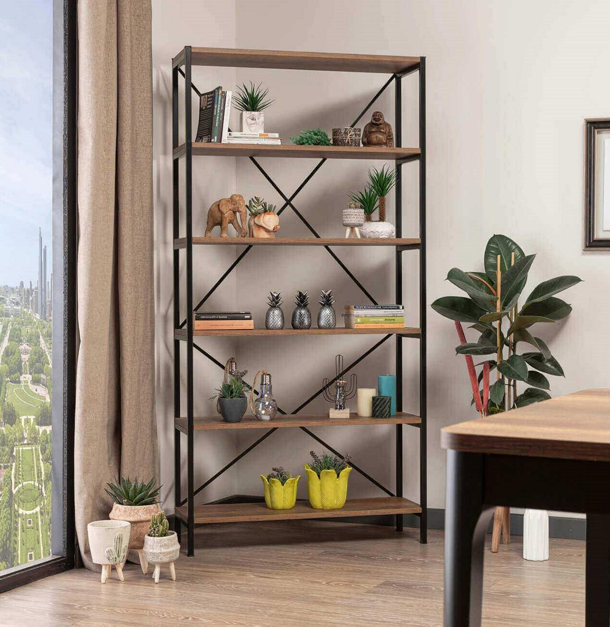 Living room bookshelf wood modern furniture shelves wooden furniture shelf