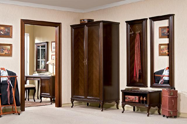 Entryway wardrobe set real wood hallway wall wardrobe Italian furniture coat racks