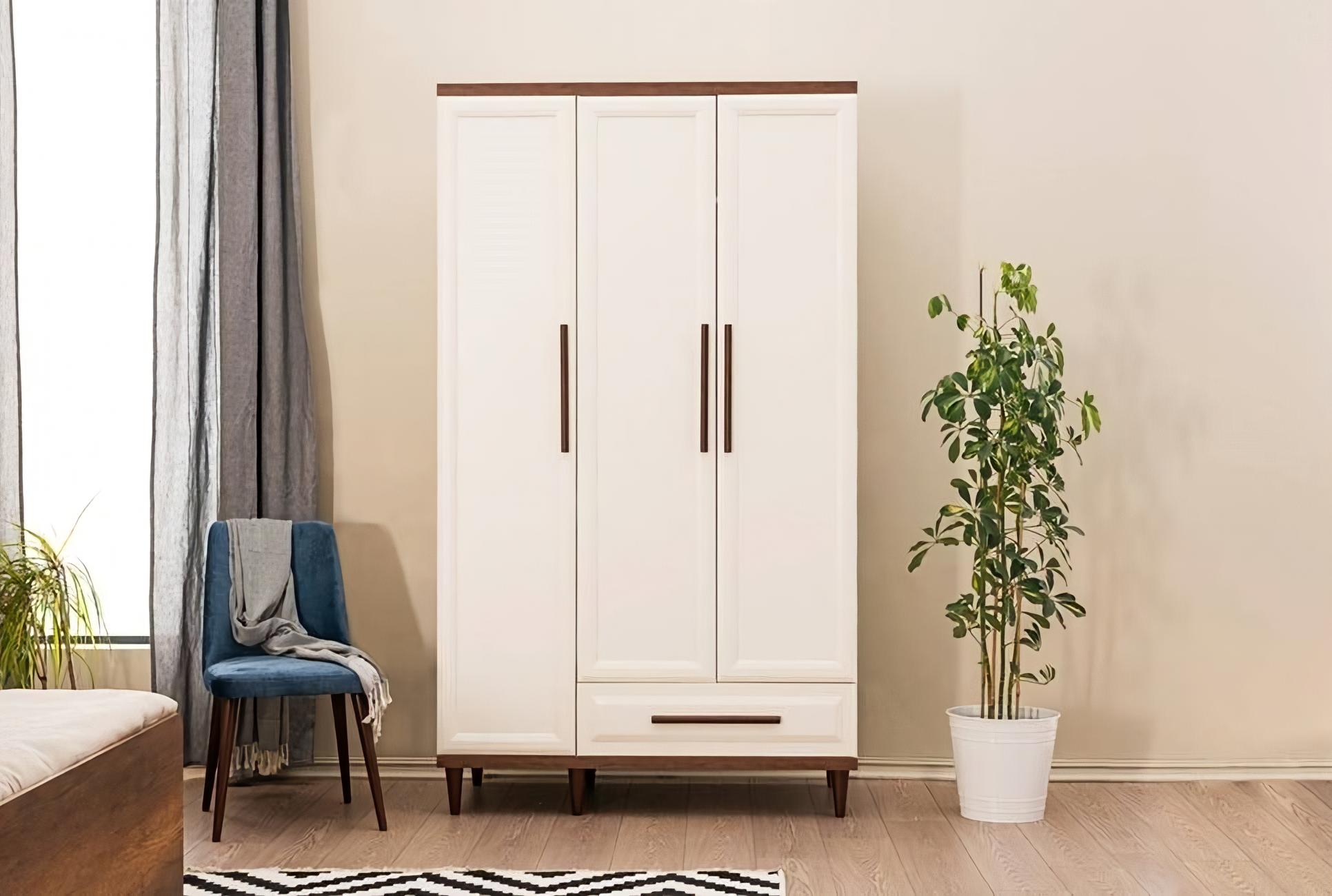 Wardrobe White Cabinet Bedroom Luxury Wooden Furniture Interior