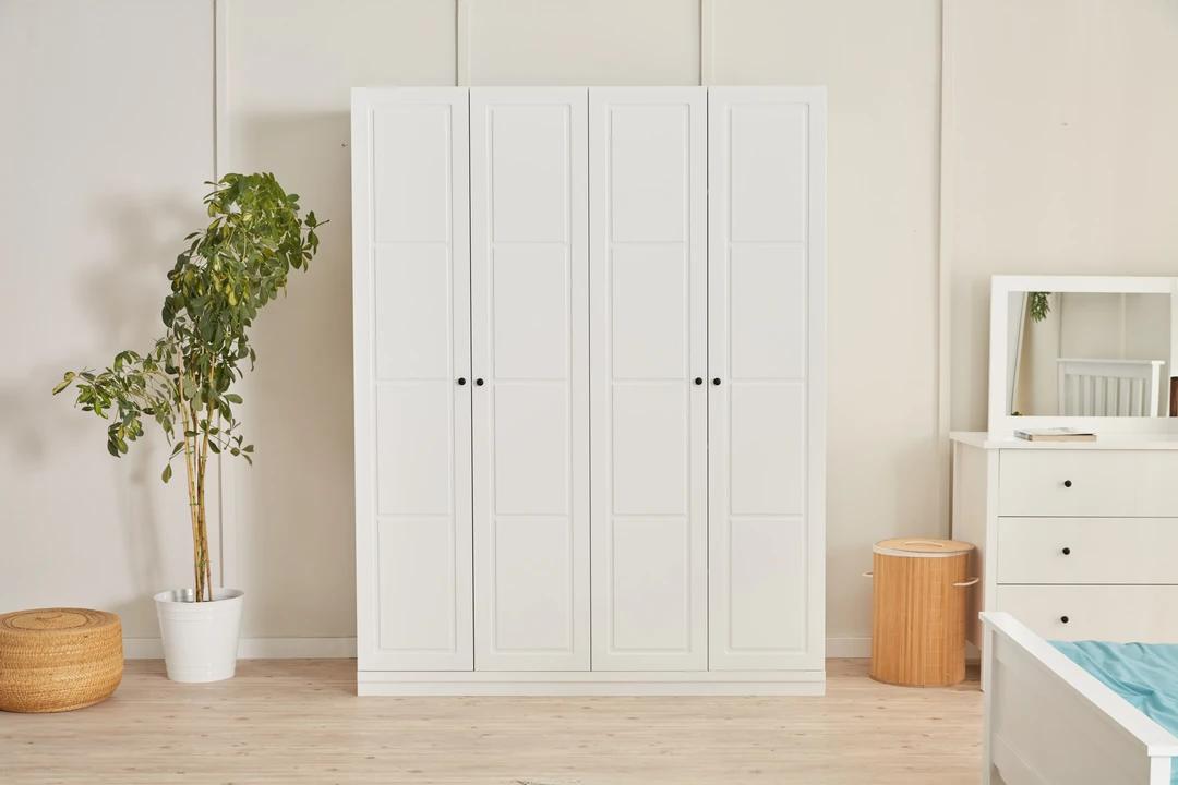 Wardrobe White Luxury Wooden Cabinet Modern Wooden Furniture Cabinet