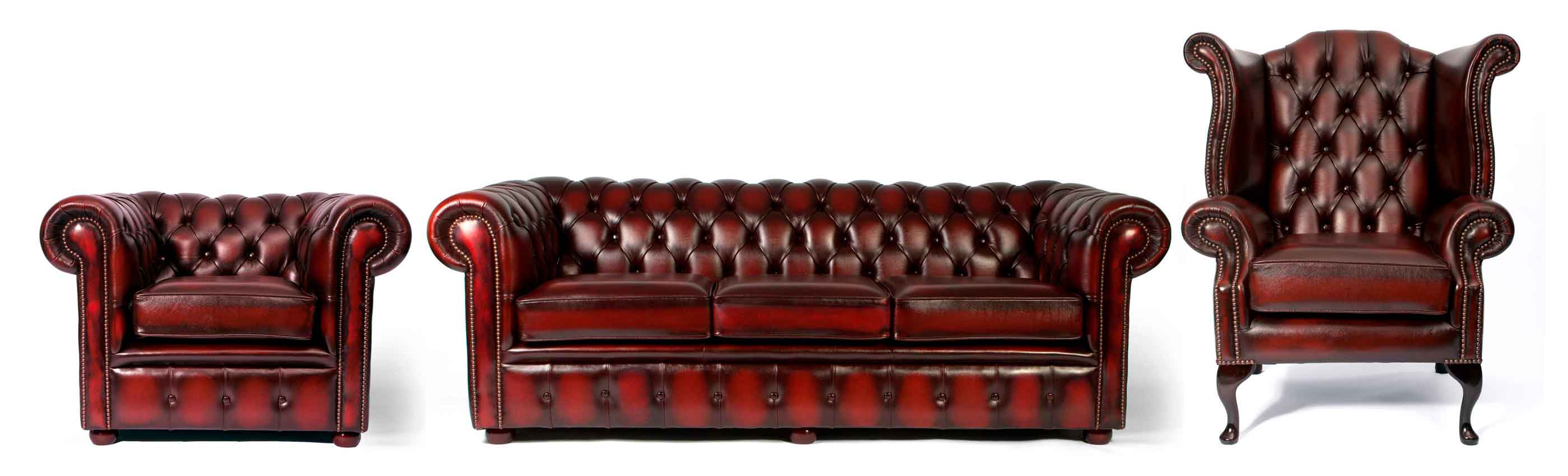 Chesterfield sofa set 3-seater couch sofa armchair leather sofas new