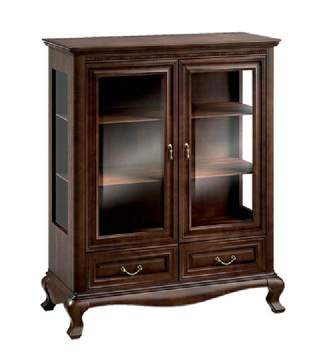Classic display cabinet display case solid wood vitrines V-W 3-4 glass cabinet