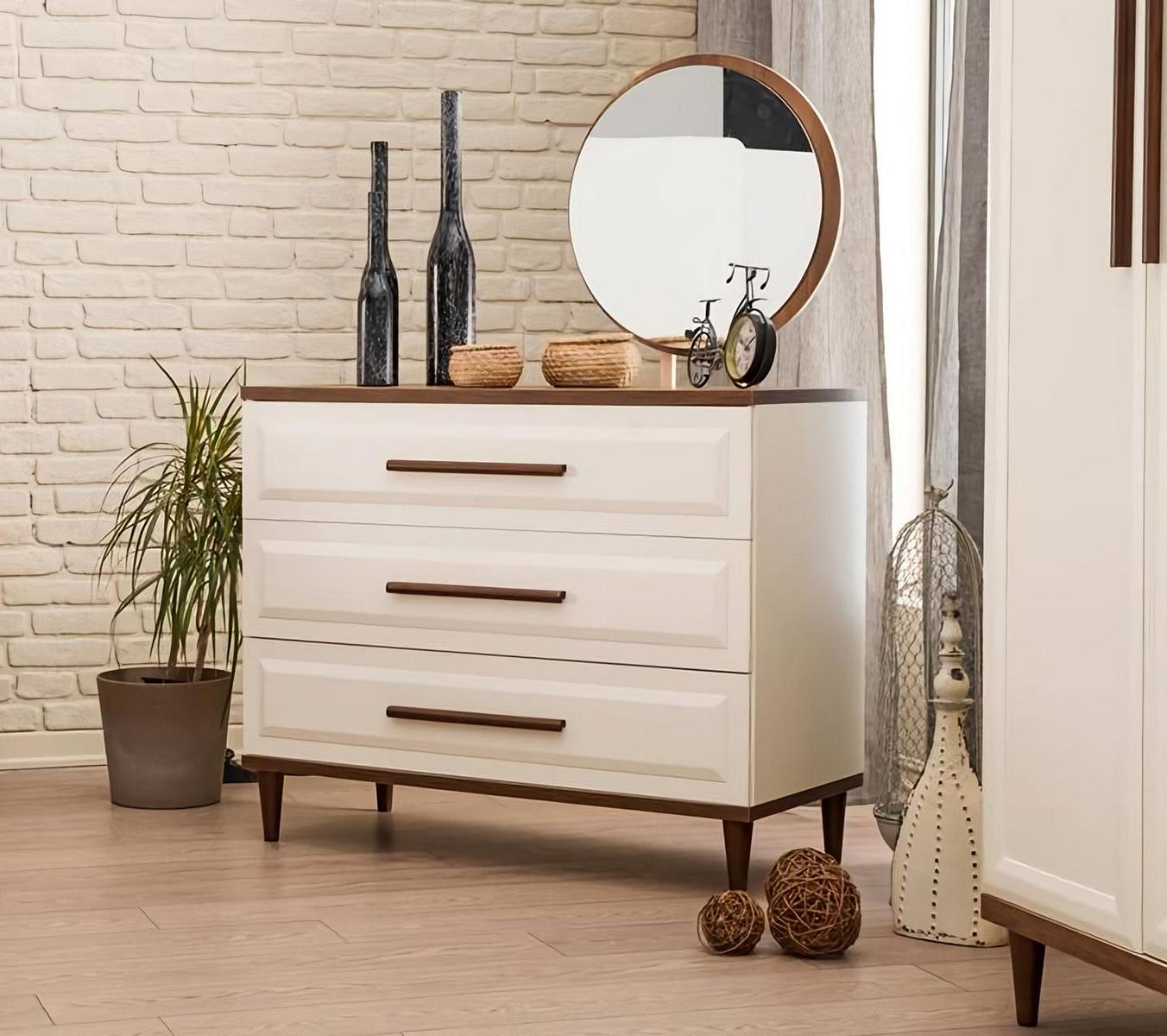 Chest of drawers with mirror bedroom design wooden furniture decor sideboard