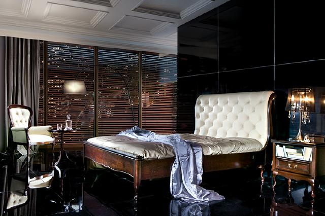 Chesterfield bed double bed genuine leather upholstered beds with Swarovski options