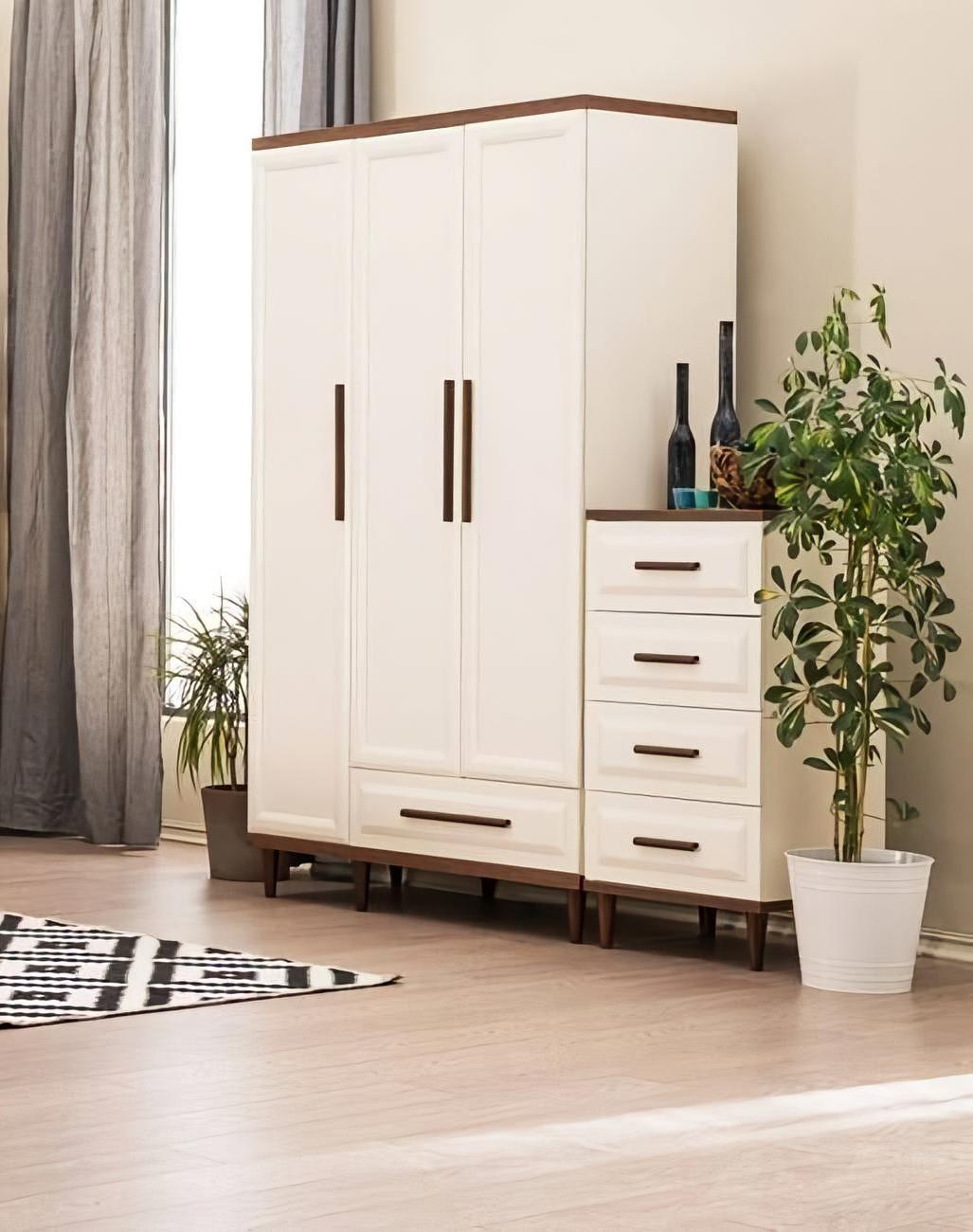 Bedroom set 2-piece wardrobe luxury wooden furniture modern design