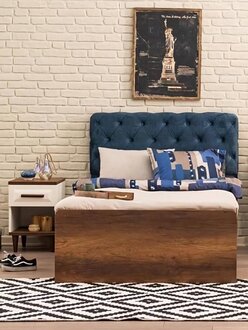 Bedroom set 2-piece bed luxury bedside table design furniture ensemble