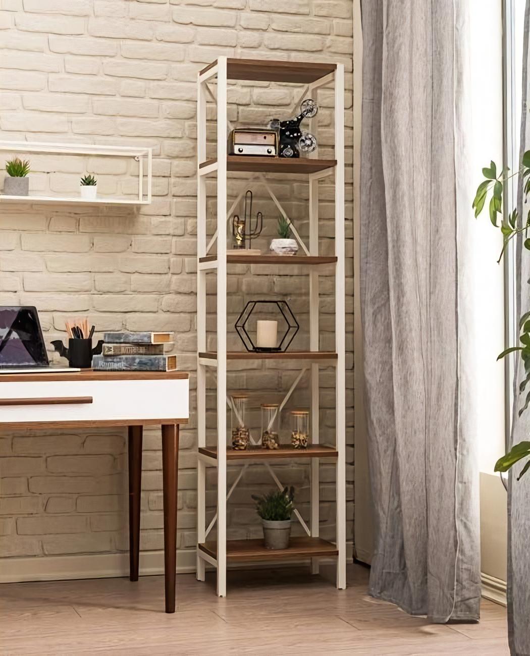 Luxury bookshelf design wooden furniture shelves bedroom cabinet