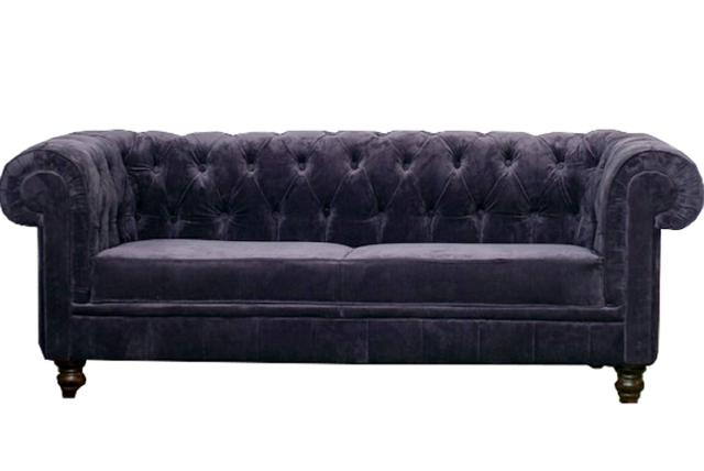 Noble designer Chesterfield sofa upholstered couch seating textile fabric set velvet.