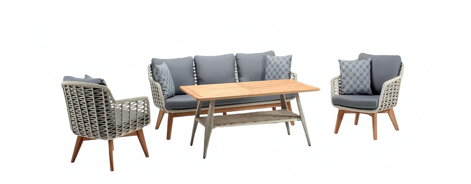 Rattan furniture sofa set garden terrace set lounge balcony outdoor 4-piece.