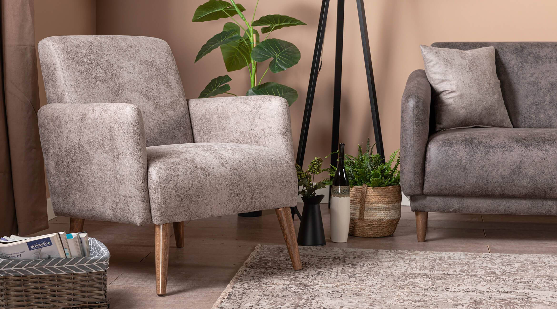 Armchair Textile Living Room Upholstered Furniture Modern Interior Design Seat