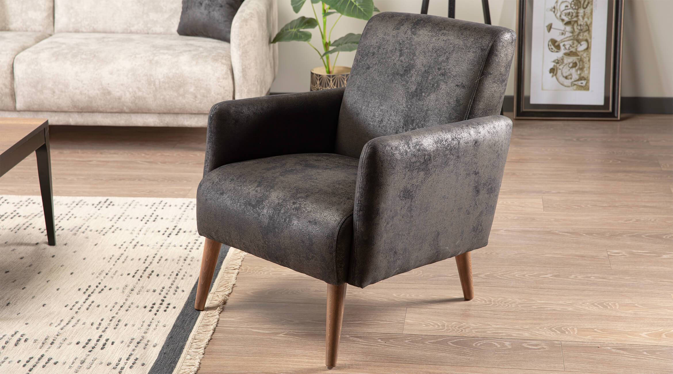 Modern Gray Armchair Design Upholstered Furniture Living Room Interior