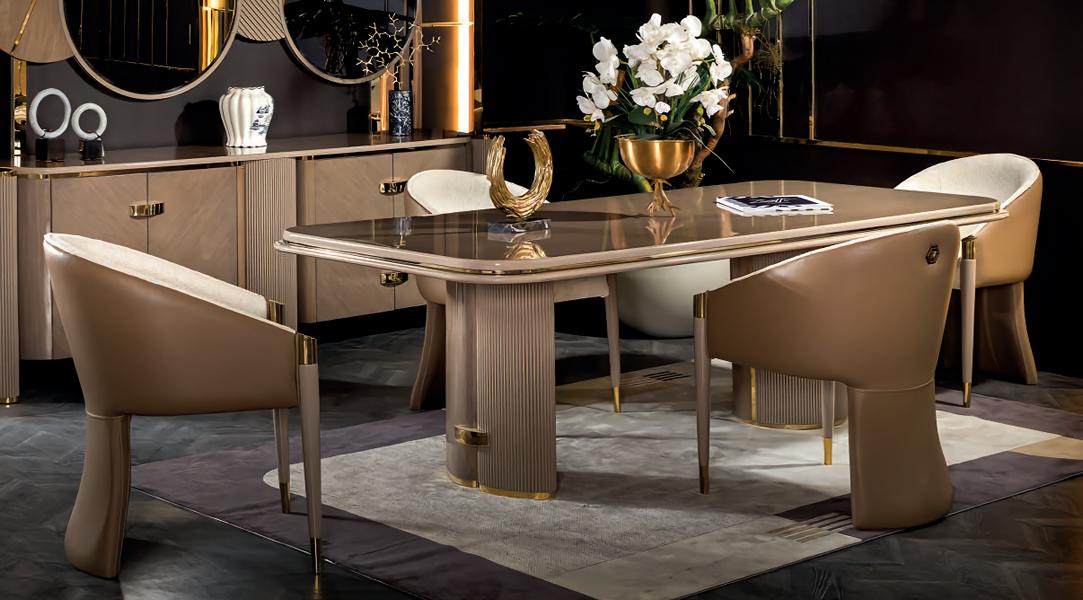 Dining set with table and 4 chairs, modern dining room, 5 pieces.