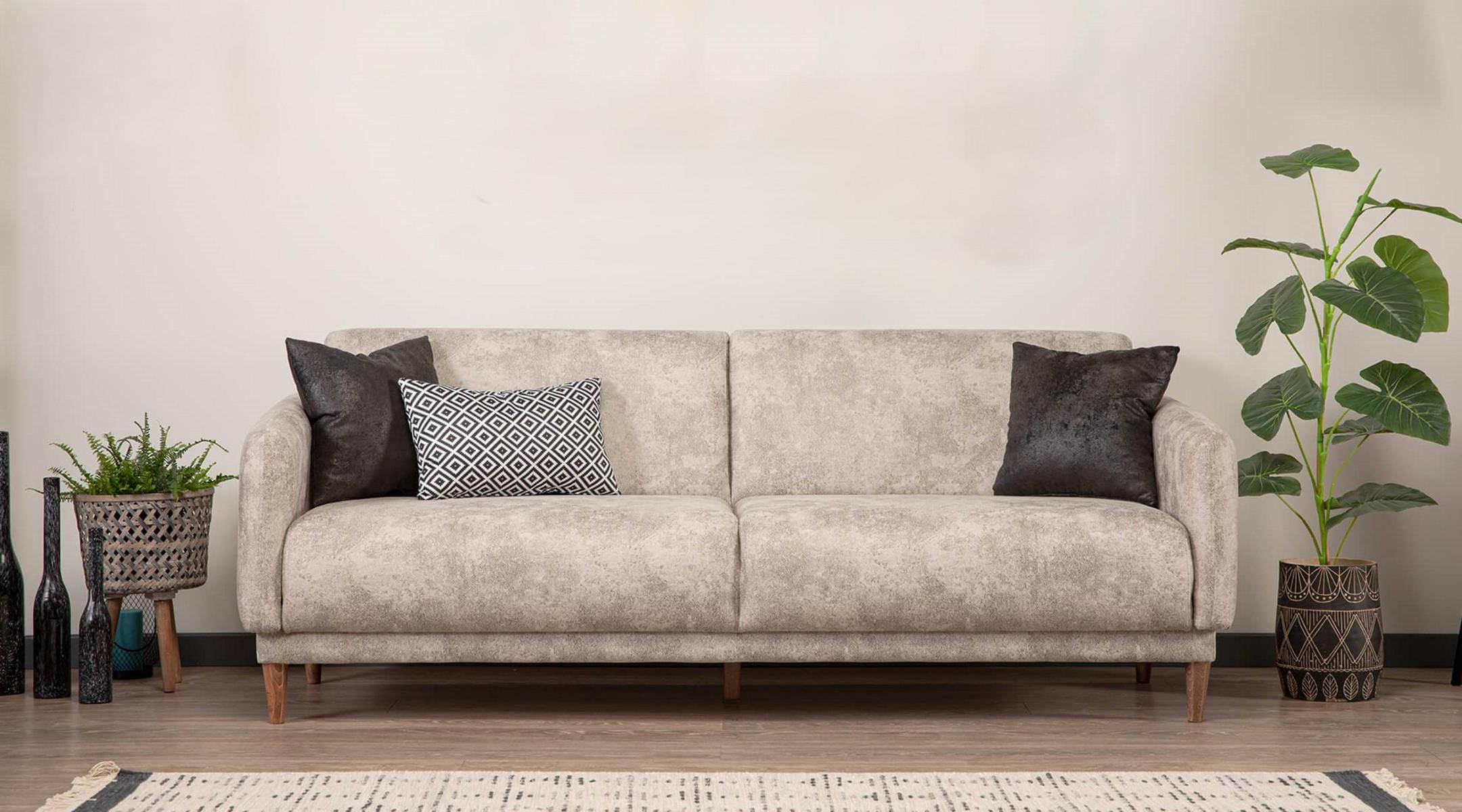 Couch Sofa 3 Seater Living Room Upholstered Furniture Modern Textile Decor