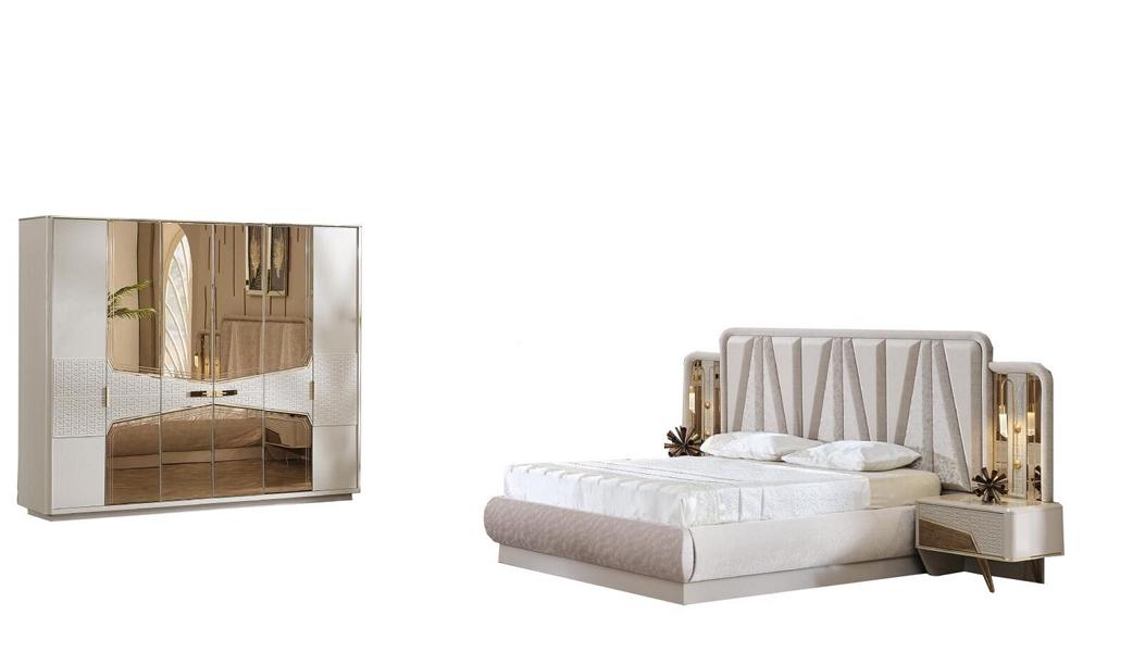 Bedroom furniture bed wardrobe furnishing set stylish furniture nightstand