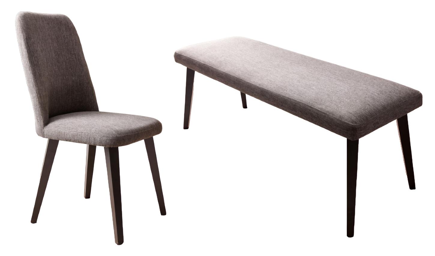 Wood Complete 2-piece Design Chair Bench Modern Furniture Benches