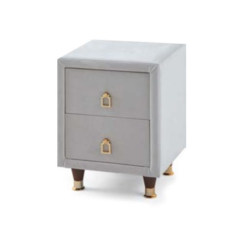 Light gray upholstered nightstand designer bedroom furniture night console