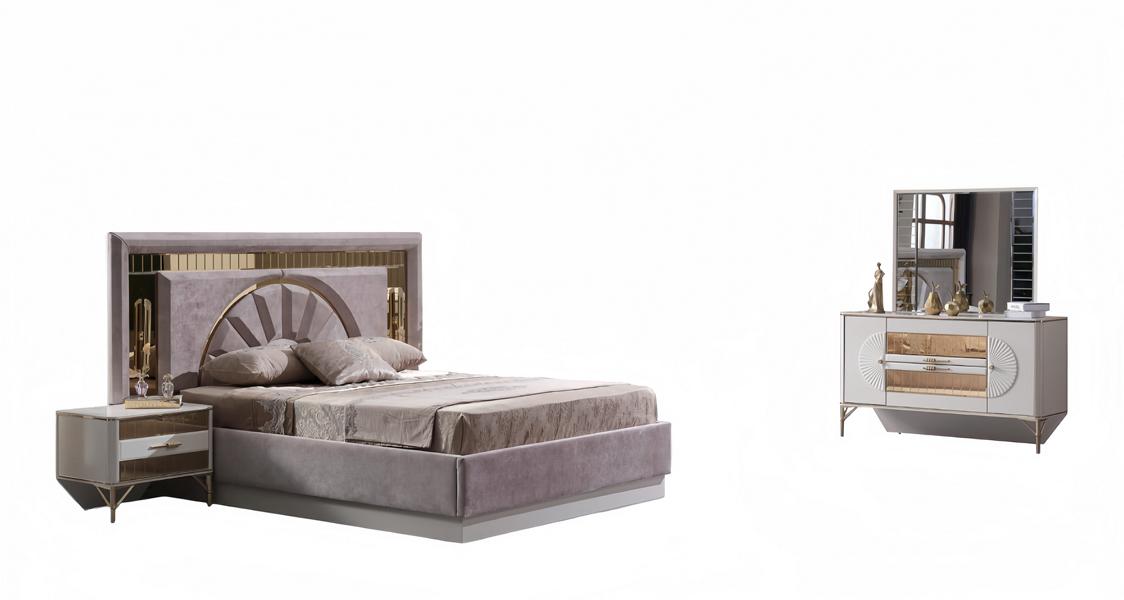 Bedroom furniture set bed sleeping area furniture nightstand equipment 5 pieces