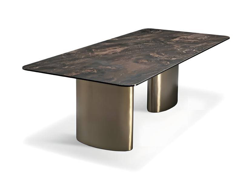 Dining table dining room wood dining tables style modern brown design stainless steel