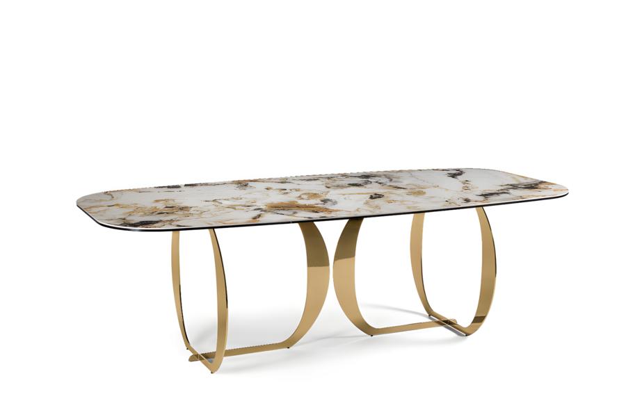 Modern Beige Luxury Dining Table Kitchen Table Rectangular Dining Table