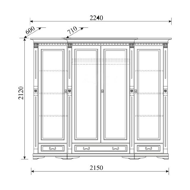 Classic cabinets Cabinet Wall unit Wardrobe Solid Colonial Style O4D