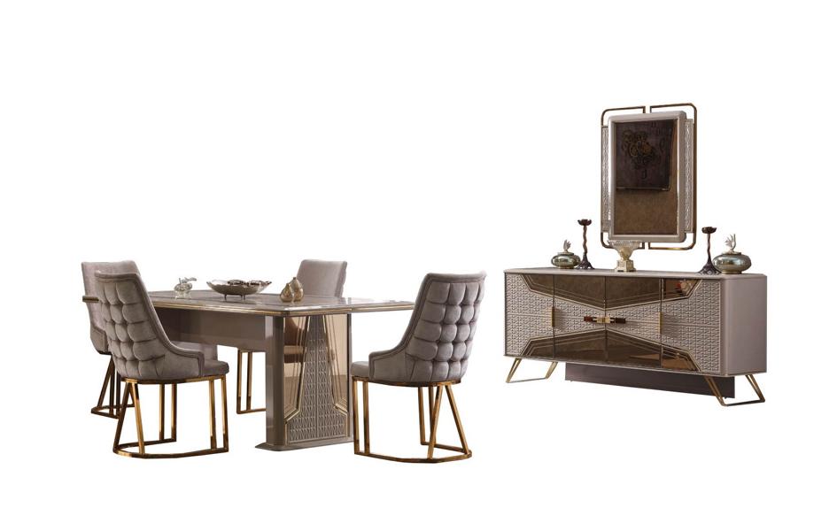 Dining room set complete dining group dining ensemble console mirror 7-piece.