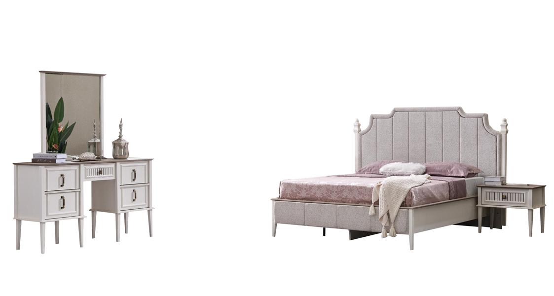 Bed Nightstands Dressing Table Bedroom Furniture Set Mirror 5-piece