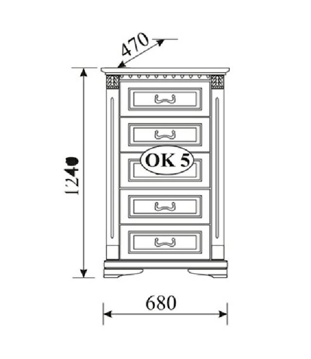 Classic chest of drawers, cupboards, sideboard, solid furniture, colonial, new, OK5.