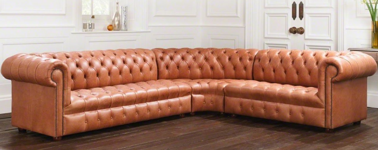 Living landscape corner sofa Chesterfield leather corner sofa couch upholstery corner 16101328