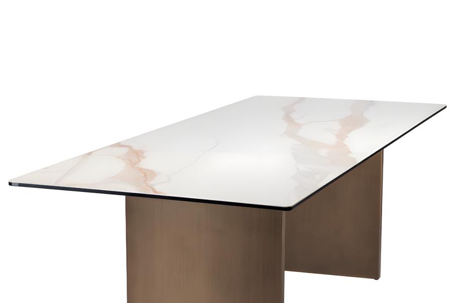 Dining table dining room wood dining tables modern style brown design metal