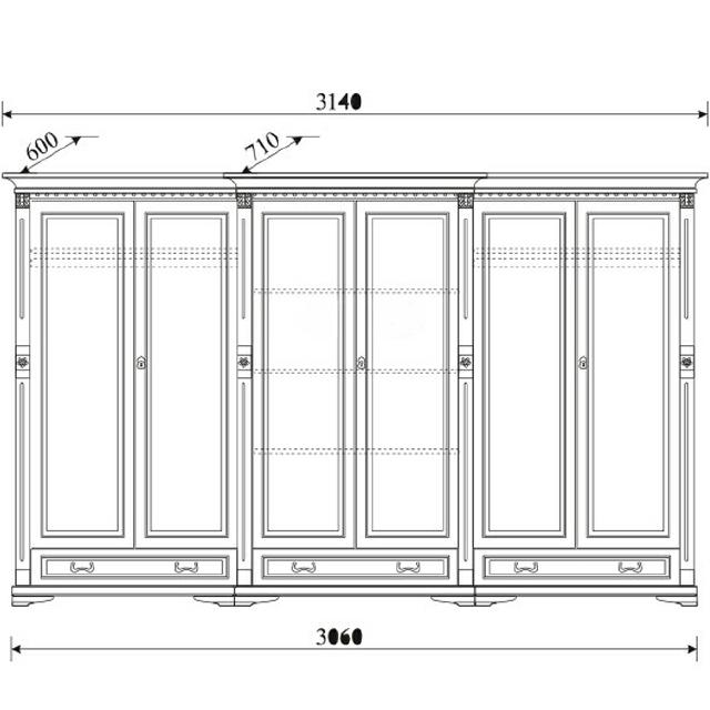 Classic cabinets wardrobe cabinet wall closet solid colonial style O6D