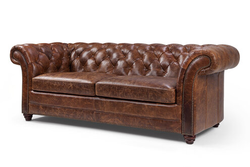 Chesterfield 100% Genuine Leather Leather Sofa Couch Upholstered Classic Sofas