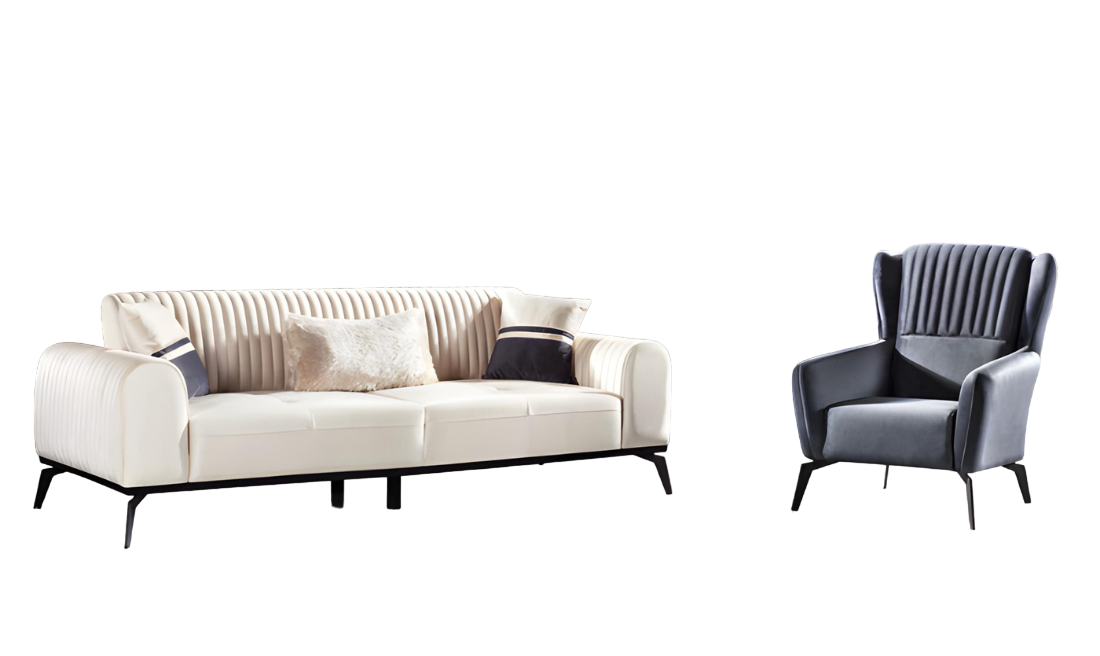 Living Room Set 2-piece 3-seater Sofa Armchair Sofa Collection Modern 3+1