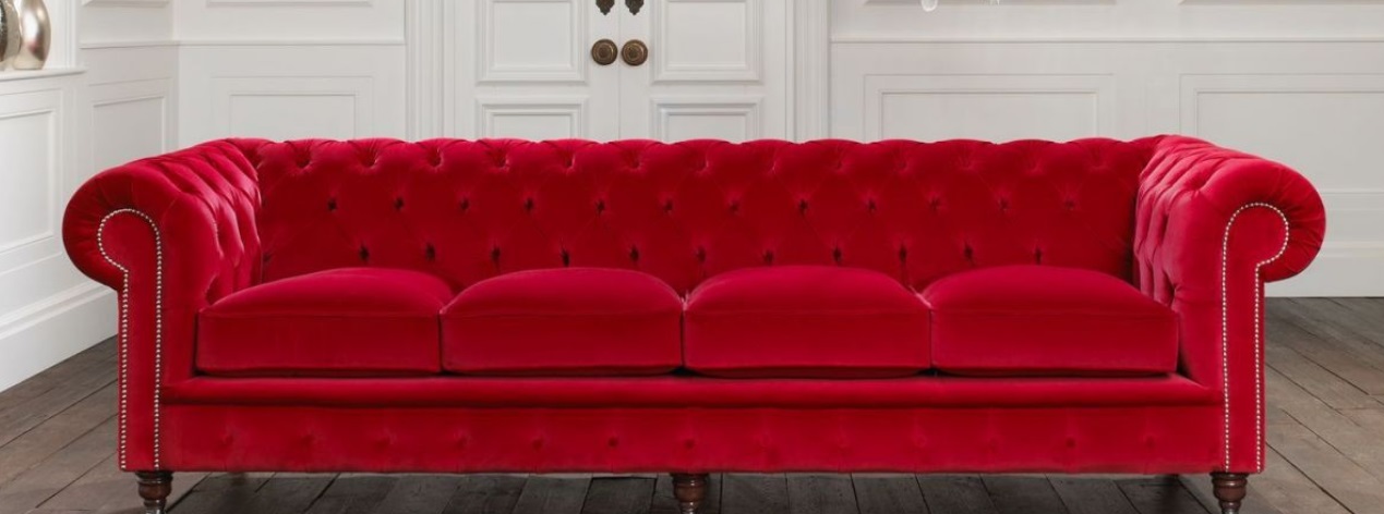 Chesterfield 4-Seater Big Sofa Couch Textile Velvet Upholstered Sofas XXL Couches New!