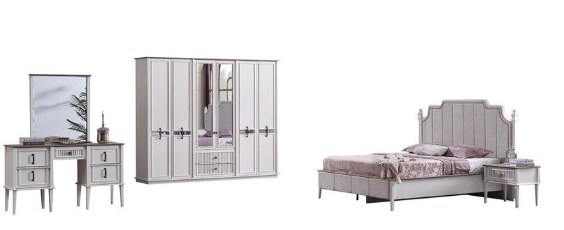 Bed Makeup Table Bedroom Furniture Set Mirror Furniture Nightstands