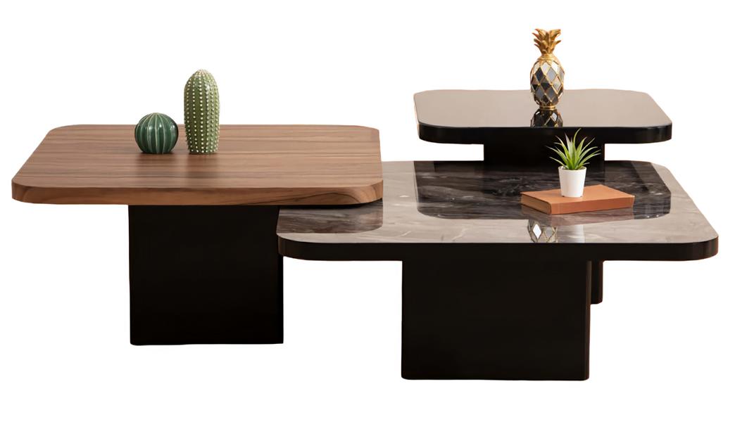 Coffee table 3x Design Living Room Table Modern Furniture Luxury Tables 3-piece Set New
