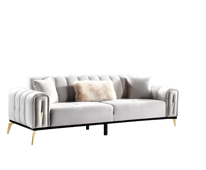 Three-seater sofa, luxury sofas, living room furniture, fabric design.