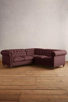 Chesterfield Corner Sofa Couch Designer Upholstered Corner Textile Sofa Set 1013-14