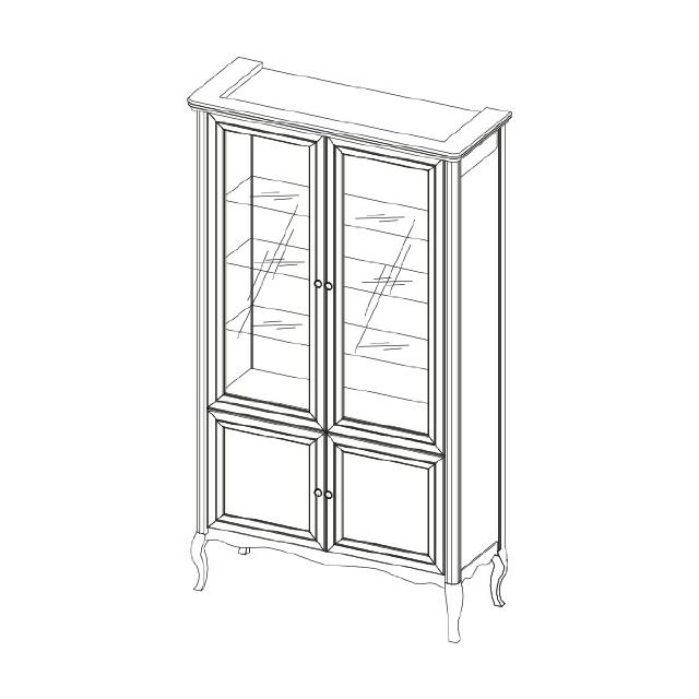 Cabinet Classic Showcase Display Cabinet Solid Wood Real Wood - Model PR-W2