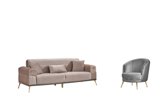 Sofa set 3+1 seat couch design upholstery modern textile fabric new