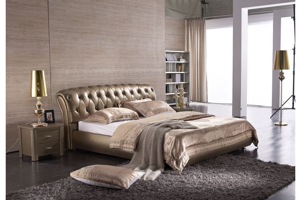 XXL double bed leather bed bed beds leather leather upholstery marriage designer new 4746