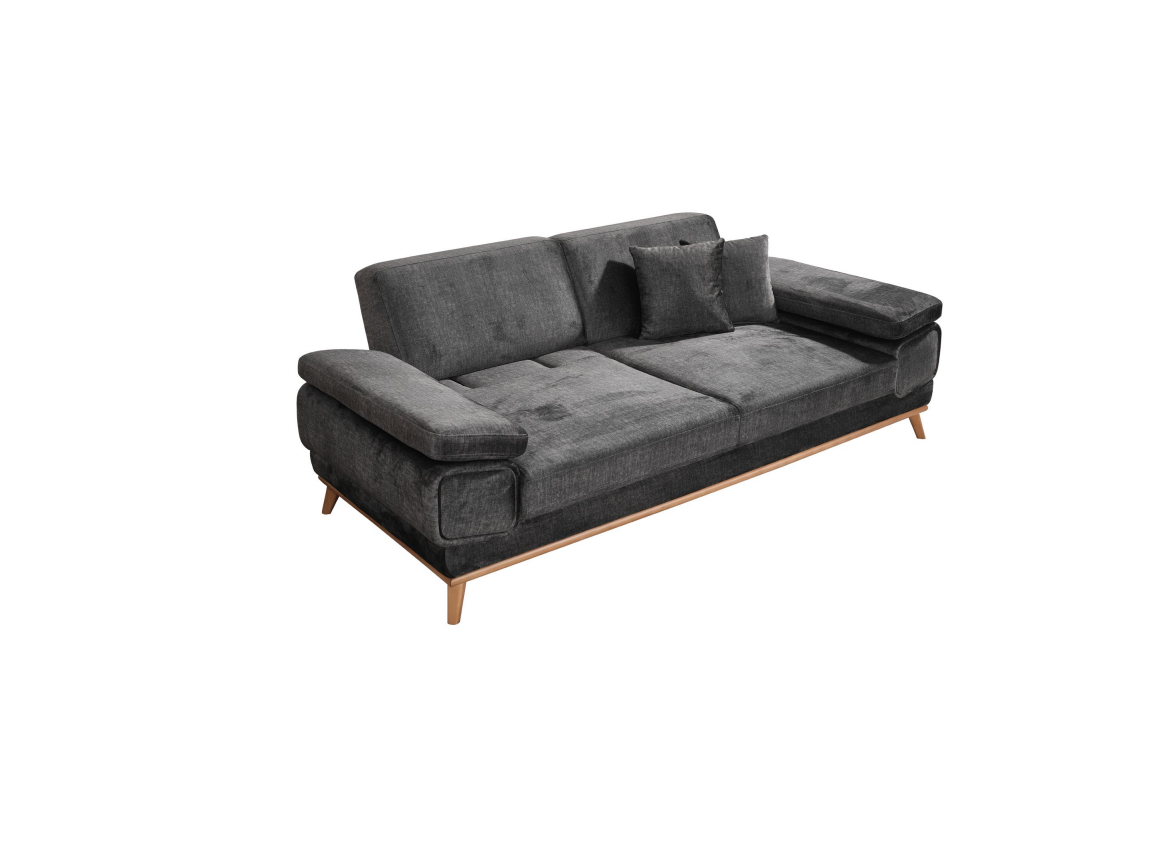 Modern 3-seater sofa black couch fabric sofas upholstered couches textile furniture